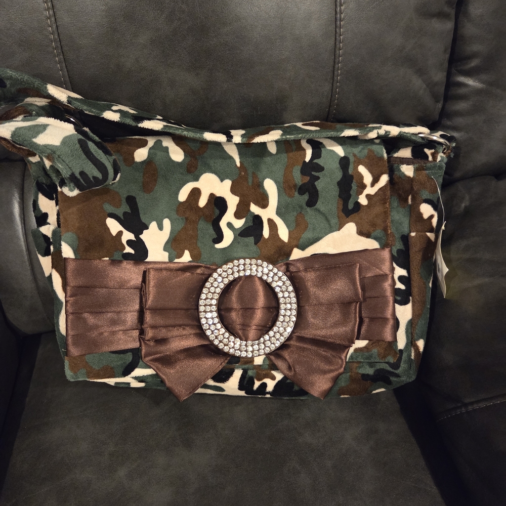 Camouflage and Brown Women's Baby Bag NWT
